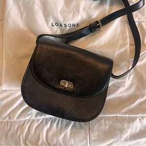 Lo & Sons Claremont Black Leather Crossbody Camera Bag